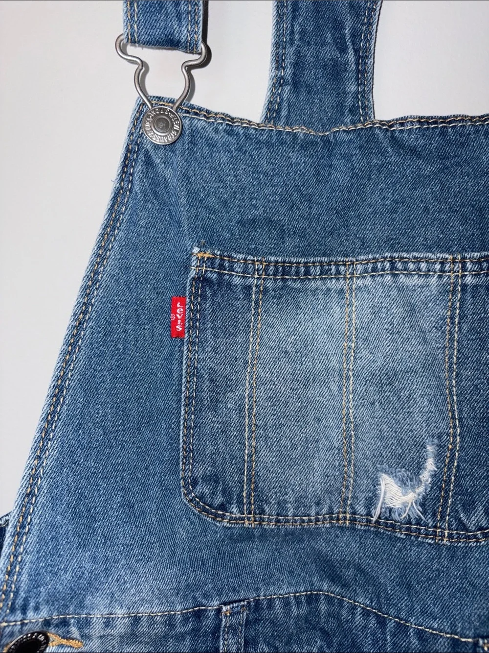 Levi's Dark Blue Kids Denim Short Overalls Size 12